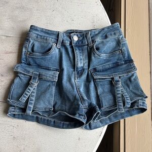 Cargo Blue Denim Utility Cargo Shorts